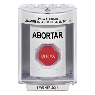 Botón de Abortar con Bocina / Tapa de Policarbonato Resistente / Restablecimiento con Llave / UL/cUL/ADA / Interior/Exterior