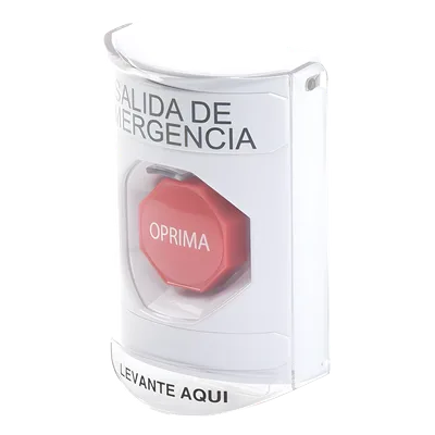 Botón de Emergencia / Texto en Español / Cubierta de Policarbonato / Restablecimiento con Llave / Rango -40 a 121°C / Sellado NEMA 3R
