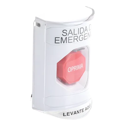 Botón de Emergencia / Texto en Español / Cubierta de Policarbonato / Restablecimiento con Llave / Rango -40 a 121°C / Sellado NEMA 3R