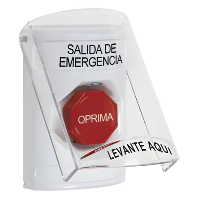 Botón de Emergencia / Texto en Español / Cubierta de Policarbonato / Restablecimiento con Llave / Rango -40 a 121°C / Sellado NEMA 3R