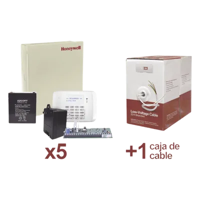 Kit de 5 paneles de control de alarma / VISTA-48LA / Hasta 48 zonas / Comunicación por línea telefónica / Batería y transformador / Cable 305 m