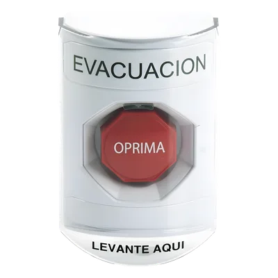Botón de Evacuación / Cubierta Policarbonato / Restablecimiento con Llave / Bocina Integrada / Interior-Exterior / -40 a 121 °C