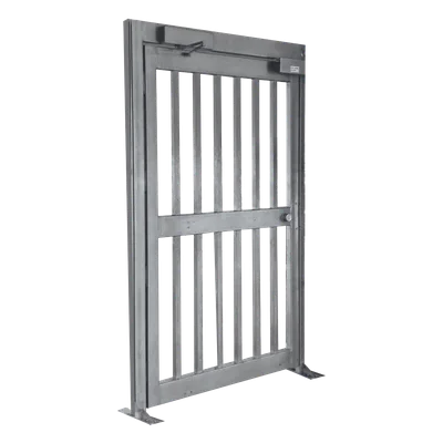 Puerta de Alta Seguridad / Cuerpo Completo / Acero Galvanizado ASTM A123/A153 / Cerradura Eléctrica Fallo Seguro / Malla Diamante o Rombo