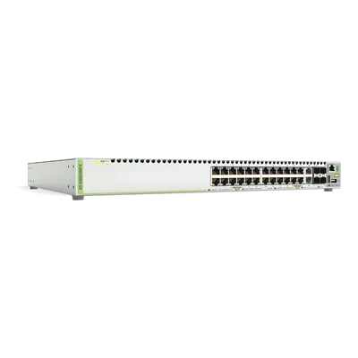 Switch PoE+ Stackeable Capa 3, 24 puertos 10/100/1000 Mbps + 2 puertos SFP Combo + 2 puertos SFP+ 10 G Stacking, 370 W