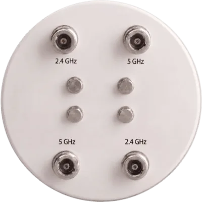 Antena Omnidireccional Doble Banda 8 dBi / Conector 4 x N Hembra / Frecuencia 2400-2500 MHz y 5150-5850 MHz / Polarización Vertical / Ganancia 8 dBi / Ancho de Haz Horizontal 360° / Ancho de Haz Verti