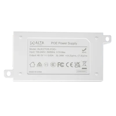 Inyector PoE+ / Gigabit 10/100/1000 Mbps / 48V 0.64A / Alcance 100 m (328 ft) / Montaje en Pared