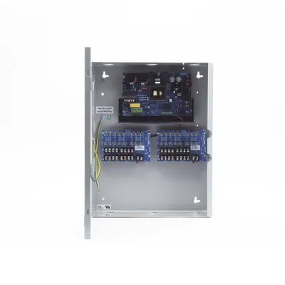 Fuente de Poder Controlada / 12 VDC 10 A / 16 Salidas con Fusibles / Cargador de Batería de Respaldo / Supervisión de Fallo CA