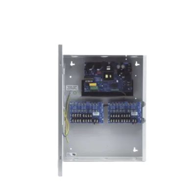 Fuente de Poder Controlada / 12 VDC 10 A / 16 Salidas con Fusibles / Cargador de Batería de Respaldo / Supervisión de Fallo CA