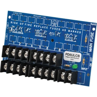 Módulo de Distribución de Energía / 8 Salidas Clase 2 / Protección PTC 2A Auto-rearmable / Entrada Dual AC/DC / Certificado UL