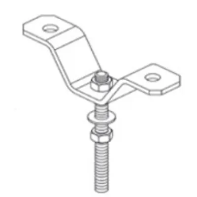 Soporte Clip U para Barra Roscada / 3/8" (9.5 mm) / Carga 500 kg / Acero Galvanizado / Ajuste de Altura