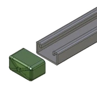 Remate Cuadrado / Unicanal 4x2 / Material No Metálico / Color Verde Oscuro