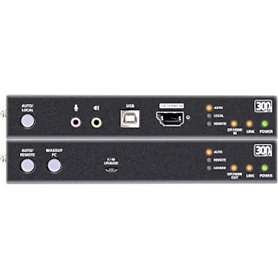 Extensor KVM Óptico USB True 4K | DisplayPort-HDMI | 300 m (984.3 ft) | Resolución 4K @ 60 Hz 4:4:4 | HDR10 | RS-232 | USB 2.0 | Audio Estéreo y Embebido | SFP+ 10 Gbps