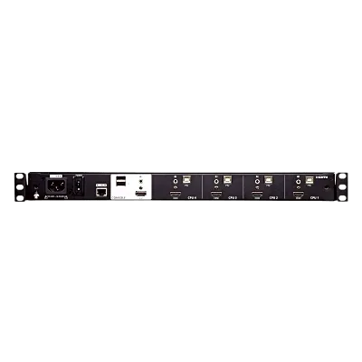 KVM Switch LCD 18.5" (7.3 in) | Consola Dual Rail 1U | 4 Puertos USB HDMI | Multi-View Quad-PiP-PbP-PoP | Resolución 1920x1200 @ 60Hz | Cascada 2 Niveles 16 Computadoras | Boundless Switching | Video