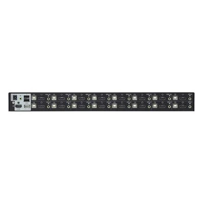 Switch KVM HDMI / 16 Puertos / Resolución 1920x1200 / Cascada 256 PCs / Multimonitor / Audio Dual / Montaje en Rack