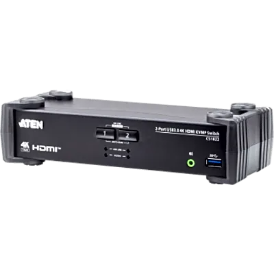 Conmutador KVMP / 2 Puertos HDMI / 4K DCI 60Hz / USB 3.1 Gen 1 5 Gbps / Audio Mixer / RS-232