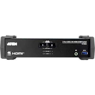 Conmutador KVMP / 2 Puertos HDMI / 4K DCI 60Hz / USB 3.1 Gen 1 5 Gbps / Audio Mixer / RS-232