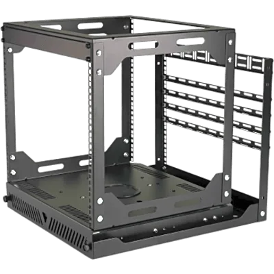 Rack Abierto Deslizante y Giratorio / 12U / Rotación 360° / Carga 68 kg (150 lbs) / Norma EIA/ECA-310-E / Gestión de Cables