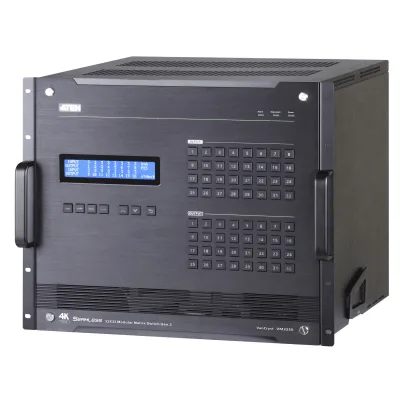 Matriz de Conmutación Modular / 32×32 / 8 Ranuras / Escalado en Tiempo Real / Multi-Formato HDMI DP DVI SDI VGA Fibra