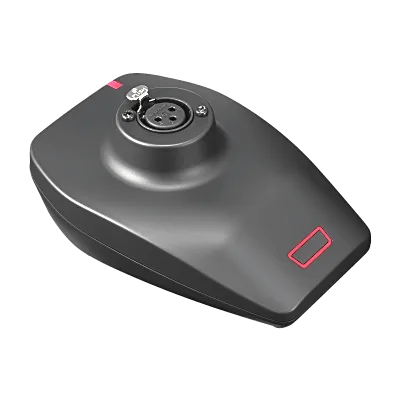 Transmisor de Micrófono de Mesa / Conector XLR-F para Gooseneck / Batería Ion-Litio 12h / USB-C / AES128 / 10-20 Canales / 2.4 GHz
