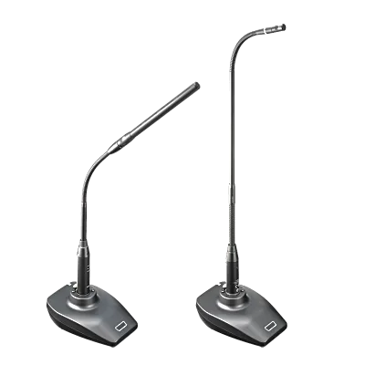 Transmisor de Micrófono de Mesa / Conector XLR-F para Gooseneck / Batería Ion-Litio 12h / USB-C / AES128 / 10-20 Canales / 2.4 GHz