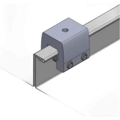 Clamp de Sujeción para Paneles Solares / Aluminio Serie 6000 / Sin Perforaciones / Lámina Engargolada / 187 g / Tornillos Acero Inoxidable