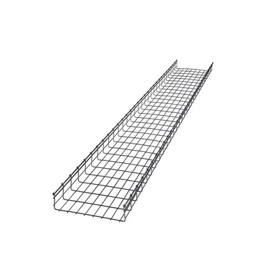 Charola tipo malla / 105 mm peralte / 400 mm ancho / 3 m (9.84 ft) / Electro zinc 15-20 micras / 668 cables Cat6