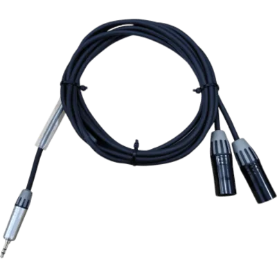 Cable de Audio Profesional / Plug 3.5 mm Estéreo a 2 XLR Macho / Longitud 5 m (16.4 ft) / Conectores Chapados en Oro / PVC Flexible