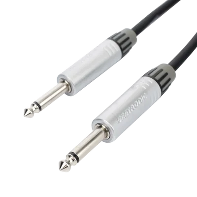 Cable de Audio Estéreo / Plug 1/4 in a Plug 1/4 in / Conectores Seetronic / Triple Blindaje / Longitud 3 m (9.8 ft) / Carcasa Cromada
