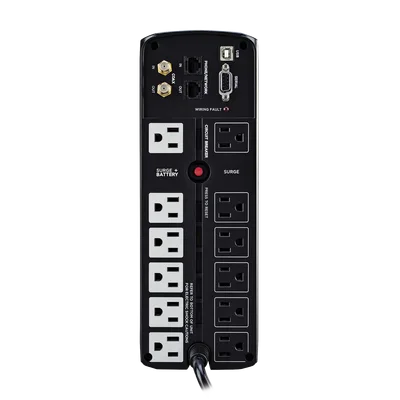 UPS de 1500 VA/900 W, Topología Línea Interactiva, Entrada 120 Vca NEMA 5-15P, Tipo Mini Torre, Con 12 Tomas NEMA 5-15R