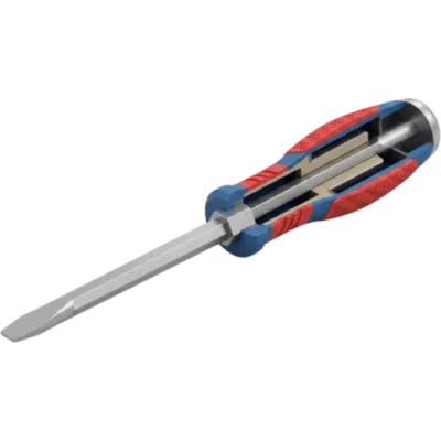Destornillador Plano de Golpe / Punta 6 × 100 mm / Acero Cr-V / Mango Ergonómico Bicolor / Punta Magnetizada
