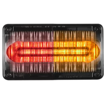 Luz Perimetral de 22 LED, 6 X 8.4 Pulgadas, Rojo/Ambar, Lente Transparente