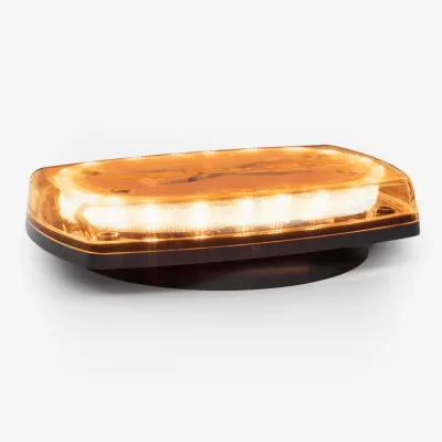 Minibar LED para Techo / 24 LEDs Ámbar / 10" / 360° Visibilidad / 12-24 VDC / Base Magnética / SAE J845 Clase I