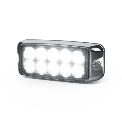Luz de Advertencia LED / Doble Color Ámbar/Blanco / 55 Patrones Programables / 12-24 VDC / SAE J595 Clase I / 5x2 Pulgadas