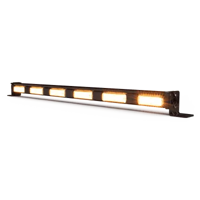 Barra Direccional de Tráfico / 6 Módulos / 48 LED / Ámbar / 29 Pulgadas / 12–24V DC / 35 Patrones de Destello