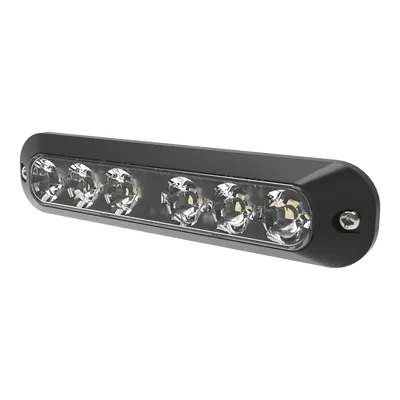 Luz Auxiliar LED / 6 LEDs Rojo-Azul / 21 Patrones de Destello / SAE J595 Clase I / 12-24 VCC / IP Exterior-Interior