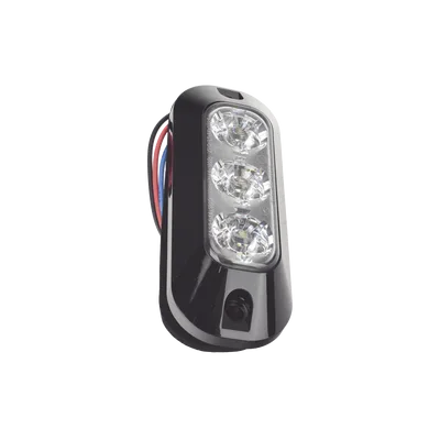 Luz Auxiliar LED / 3 LEDs / 21 Patrones de Destello / 12-24 VCC / IP67 / SAE J595 Clase I