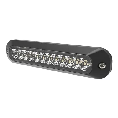 Luz Auxiliar LED / 12 LEDs Rojo/Azul / 70 Patrones de Destello / SAE J595 Clase I / 12-24 VCC / 6.2" (157 mm) x 0.8" (20 mm) x 1.4" (35 mm)