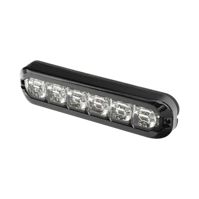 Luz de Advertencia Direccional Flexible / 12 LED Duales / Rojo/Blanco / Montaje Curvo hasta 120° / IP69K / IP67 / SAE Clase I y II / 12-24V / 69 Patrones de Destello