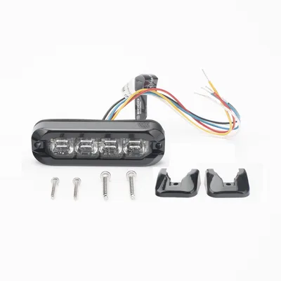 Luz de Advertencia Direccional Flexible / 8 LED Dual Color / Montaje Curvo 120° / 69 Patrones de Destello / IP69K / 12-24 V