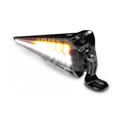 Barra de luz LED clara/ ambar, 12-24 Vcc, 12,600 lumenes, IP67