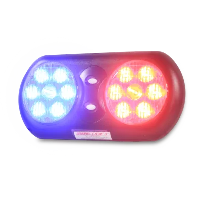 Luz LED de Advertencia / Visera Interior / 14 LED / Rojo-Azul / Velcro / 11 Pulgadas (27.9 cm)