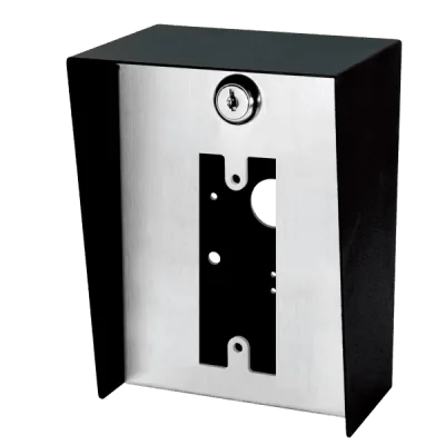 Gabinete para Montaje en Poste / Carcasa de Acero con Pintura en Polvo / Placa Frontal de Acero Inoxidable con Bisagra / IP65 Impermeable / 128x170x94 mm (5.0x6.7x3.7 in)