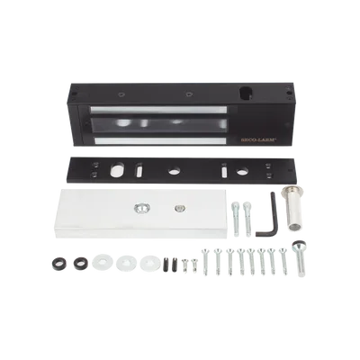Kit de Control de Acceso / Chapa Magnética 1200 lbs (545 kg) / Montaje en U para Puerta de Cristal / Aluminio Anodizado / Uso Interior / UL