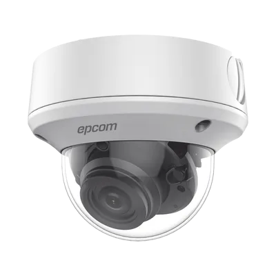 Domo TURBOHD 5 Megapixel / Lente Mot. 2.7 - 13.5 mm / 40 mts IR EXIR / TVI-AHD-CVI-CVBS / IK10 / IP67 / dWDR / 12 Vcc / 24 VCA