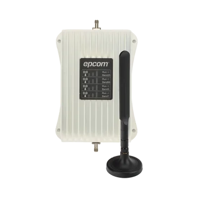 Amplificador de Señal Celular para Vehículo / Cuatribanda 850/1900/1700/2100/2500/2600 MHz / Ganancia 50 dB / Multioperador y Multidispositivo / 12 VCC