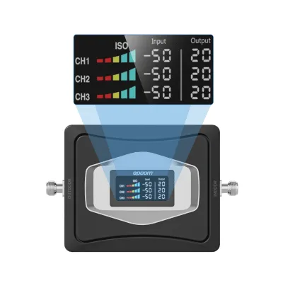 Amplificador Celular 4G / Triple Banda 850/1900/2100 MHz / Ganancia 68 dBm / Cobertura 600 m² / Kit Completo con Antenas y Cables