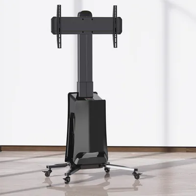 Soporte de Piso Móvil Motorizado / Pantallas 55-80 pulgadas / Carga 45.5 kg / Altura Ajustable 1.20-1.50 m (3.94-4.92 ft) / VESA 200x200 a 600x400 mm / Control Táctil