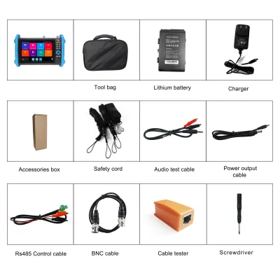 Tester de Video Profesional / Pantalla Táctil IPS 7" / 4K/8K H.265 / IP/HD/Analógico / TVI/CVI/AHD/CVBS / PoE 24W / TDR / HDMI 1080p / Autonomía 10 h
