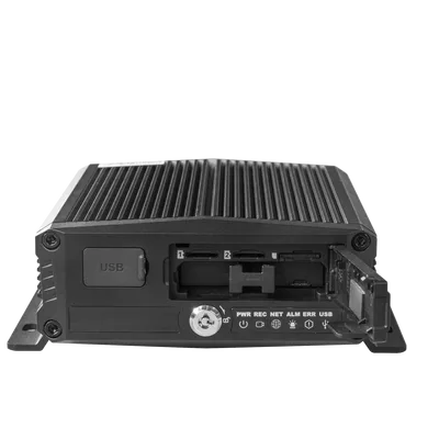 DVR Móvil / 4 Canales AHD + 2 Canales IP / H.265 / Chip IA Embebido / 4G + GPS / Almacenamiento Micro SD 1 TB + SSD M.2 2 TB