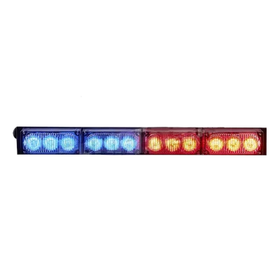 Barra de Luz de Advertencia / 4 Módulos LED / Rojo-Azul / 10-16 VCC / 1.03 ft x 1.37 in